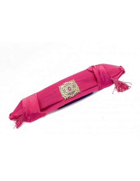 Ceinture Orientale en Satin Rose Fuchsia avec Boucle Dorée – Élégance et Raffinement pour Caftan et Takchita  - 2