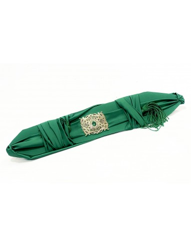 Ceinture Orientale en Satin vert avec Boucle Dorée – Élégance et Raffinement pour Caftan et Takchita  - 2