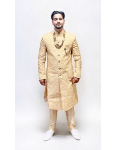 Sherwani Mariage - Élégance Royale en Maharaja Beige | Taille 38 à 44 - 1 2