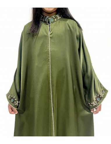 gandoura Djellaba Abaya Enfant fêtes - Élégance et Tradition vert kaki  - 2