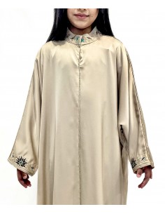 gandoura Djellaba Abaya Chic fille fêtes - Élégance et Tradition beige  - 1 2