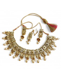 Parure de Bijoux Dorée avec Perles  - 1