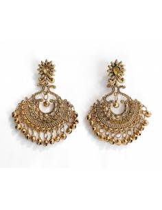 Boucles d’Oreilles Indiennes Dorées – grelots  - 1