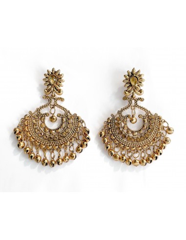 Boucles d’Oreilles Indiennes Dorées – grelots  - 1