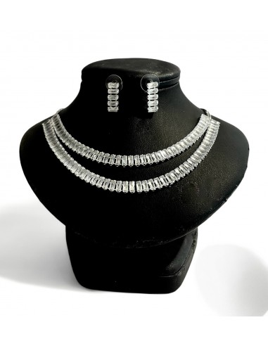 parure argenté strass brillants zirconium  - 1