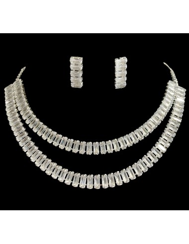 parure argenté strass brillants zirconium  - 2