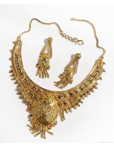 Parure bijoux enfant/ado dorée 4 pièces – Collier, Boucles, Bracelet, et Tikka  - 2