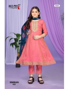 Salwar Kameez Enfant Fille – Ensemble Indien 3 Pièces – 8 à 12 Ans – SIMRAN Corail  - 1