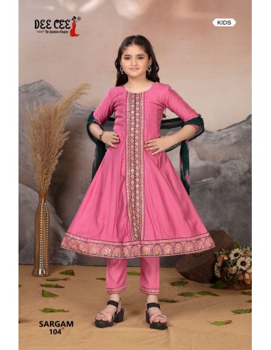 Salwar Kameez Enfant Fille – Ensemble Indien 3 Pièces – 8 à 12 Ans – SIMRAN Rose  - 1