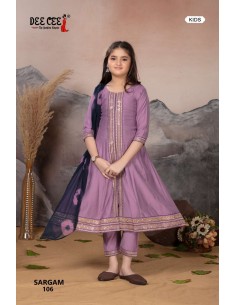 Salwar Kameez Enfant Fille – Ensemble Indien 3 Pièces – 8 à 12 Ans – SIMRAN Violet  - 1