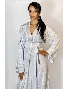 Caftan takchita blanc – Élégance dentelle  - 1 2
