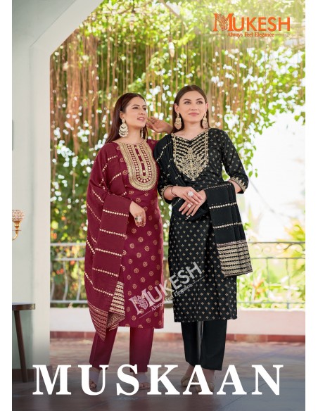 Tenue Indienne Grande Taille – Élégance & Confort – Anarkali Mukesh Noir  - 2