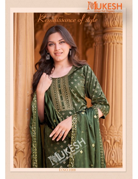 Ensemble Indien "Mannat" – Élégance Traditionnelle - Salwar kameez anarkali - Kaki  - 2