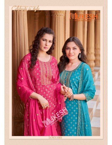 Ensemble Indien "Mannat" – Élégance Traditionnelle - Salwar kameez anarkali - Rose  - 2