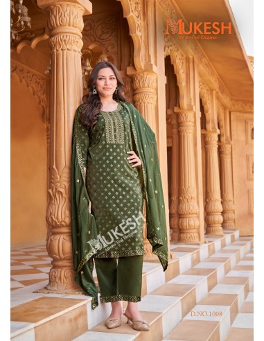 Ensemble Indien "Mannat" – Élégance Traditionnelle - Salwar kameez anarkali - Vert  - 1
