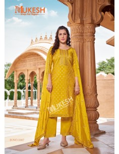 Ensemble Indien "Mannat" – Élégance Traditionnelle - Salwar kameez anarkali - Jaune  - 1