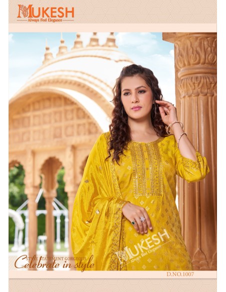 Ensemble Indien "Mannat" – Élégance Traditionnelle - Salwar kameez anarkali - Jaune  - 2