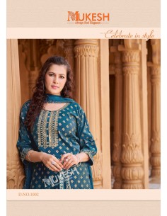 Ensemble Indien "Mannat" – Élégance Traditionnelle - Salwar kameez anarkali - Bleu  - 1 2