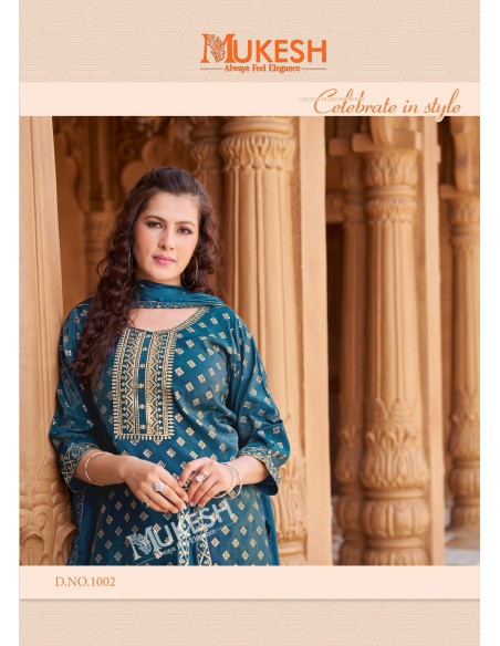 Ensemble Indien "Mannat" – Élégance Traditionnelle - Salwar kameez anarkali - Bleu  - 2