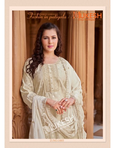 Ensemble Indien "Mannat" – Élégance Traditionnelle - Salwar kameez anarkali - Beige  - 2