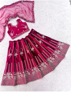 Ensemble Lehenga choli Enfant Bollywood – Rekha Rose  - 1
