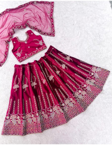 Ensemble Lehenga choli Enfant Bollywood – Rekha Rose  - 1
