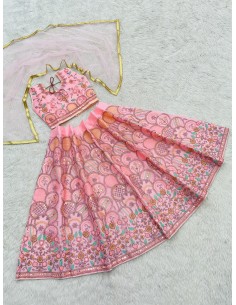 Lehenga Enfant Fille Style Bollywood – Du 4 au 14 ans – Neeta Rose clair  - 1