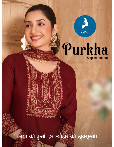 Ensemble Anarkali « Purkha » 3 pièces – Élégance Bollywood à petit prix - Rouge  - 2