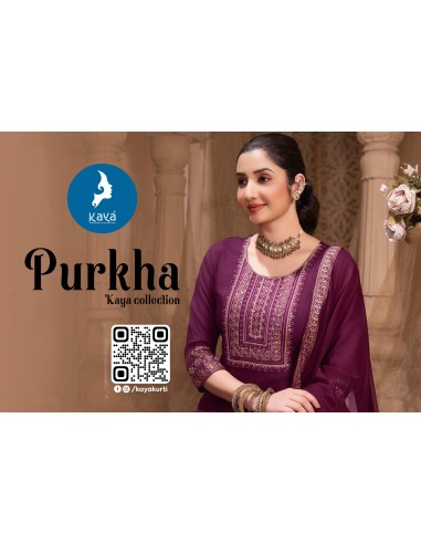 Ensemble Anarkali « Purkha » 3 pièces – Élégance Bollywood à petit prix - Prune  - 3