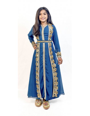 Caftan orientale fille Enfant bleu  - 1