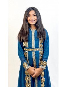 Caftan orientale fille Enfant bleu  - 1 2