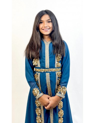 Caftan orientale fille Enfant bleu  - 2
