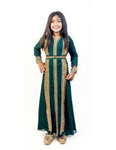 Caftan orientale fille Enfant vert  - 1