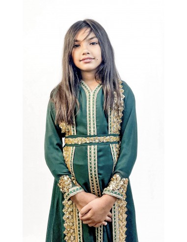 Caftan orientale fille Enfant vert  - 2