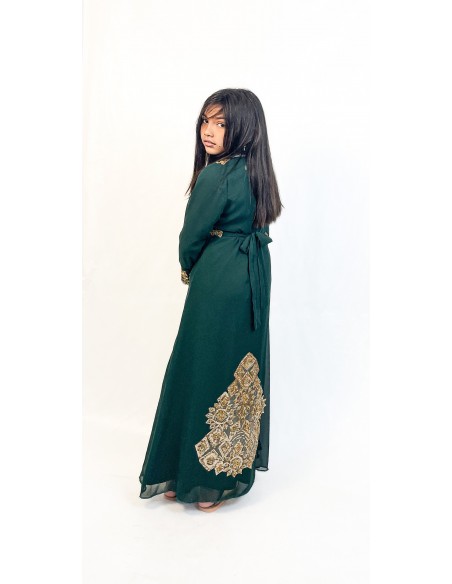 Caftan orientale fille Enfant vert  - 3