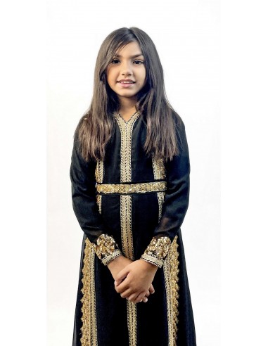 Caftan orientale fille Enfant noir  - 1