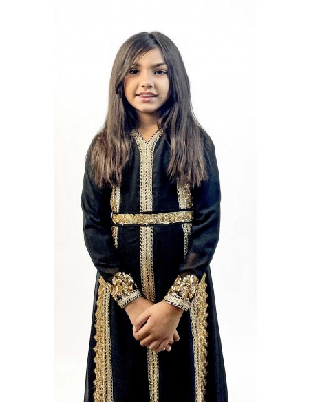 Caftan orientale fille Enfant noir  - 1