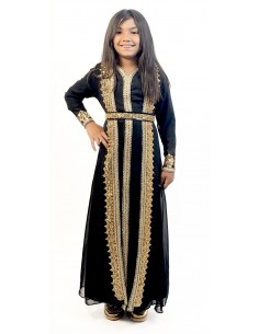 Caftan orientale fille Enfant noir  - 2
