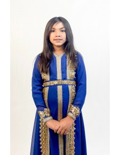Caftan orientale fille Enfant Bleu royal  - 2 2