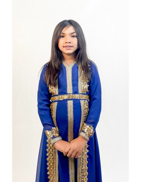 Caftan orientale fille Enfant Bleu royal  - 1