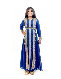 Caftan orientale fille Enfant Bleu royal  - 2