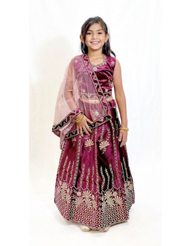 Ensemble Lehenga choli Enfant Bollywood – Rekha Rose  - 2