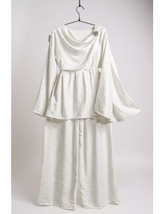 Ensemble drapé sari mastour blanc  - 1