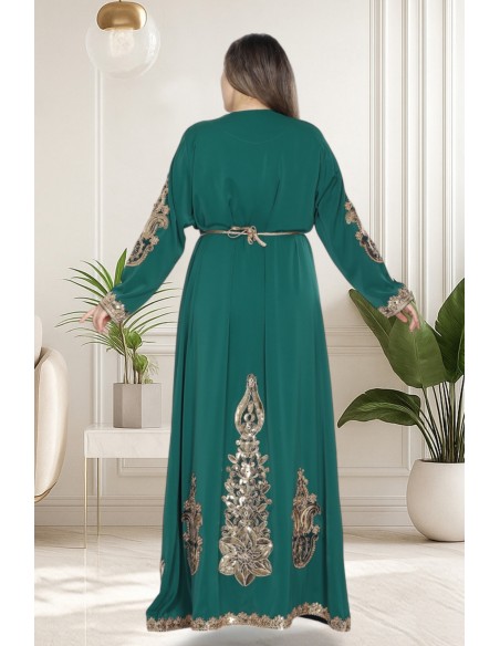 Caftan Grande Taille Femme – Modèle Takchita 2 pieces - Petit Prix Vert  - 2