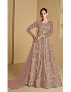 Gown indienne pakistanaise anarkali salwar churidar Lukmari Rose Poudre  - 1