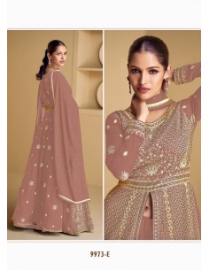 Gown indienne pakistanaise anarkali salwar churidar Lukmari Rose Poudre - 1 2