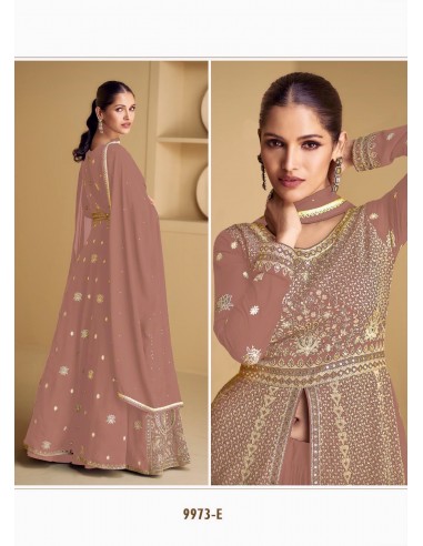 Gown indienne pakistanaise anarkali salwar churidar Lukmari Rose Poudre  - 2