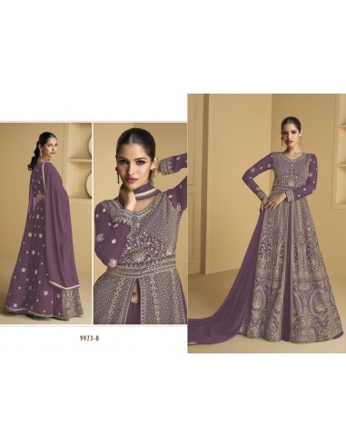 Gown indienne pakistanaise anarkali salwar churidar Lukmari Mauve  - 3