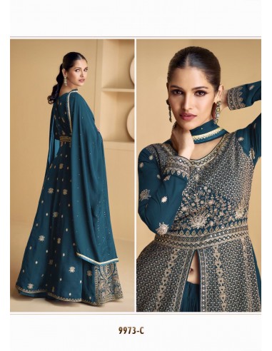 Gown indienne pakistanaise anarkali salwar churidar Lukmari Vert Emeraude  - 2