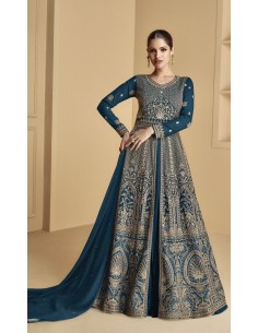 Gown indienne pakistanaise anarkali salwar churidar Lukmari Vert Emeraude  - 1
